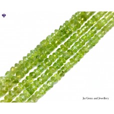 Green Peridot Cut Rondelle 5MM Beads.